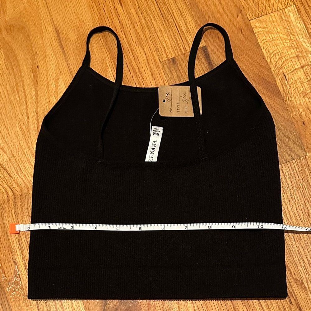 Zenana Black Ribbed Camisole S/M